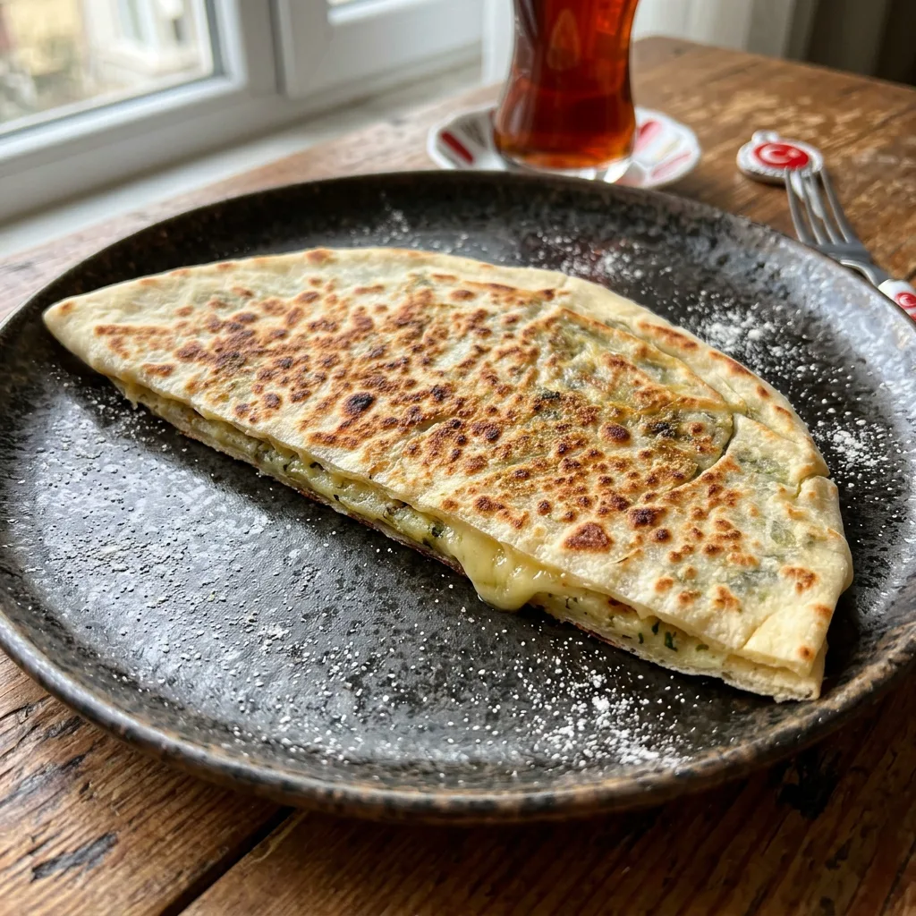 Potato and cheddar Gözleme